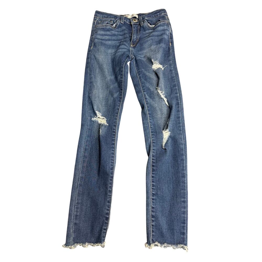 Levi's 720 High Rise Super Skinny Distressed Jeans Girl's 10 Medium Wash Stretch